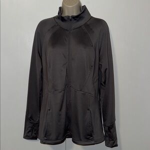Apana Activewear Athletic Performance Full Zip Up Jacket Women’s Large L Gray